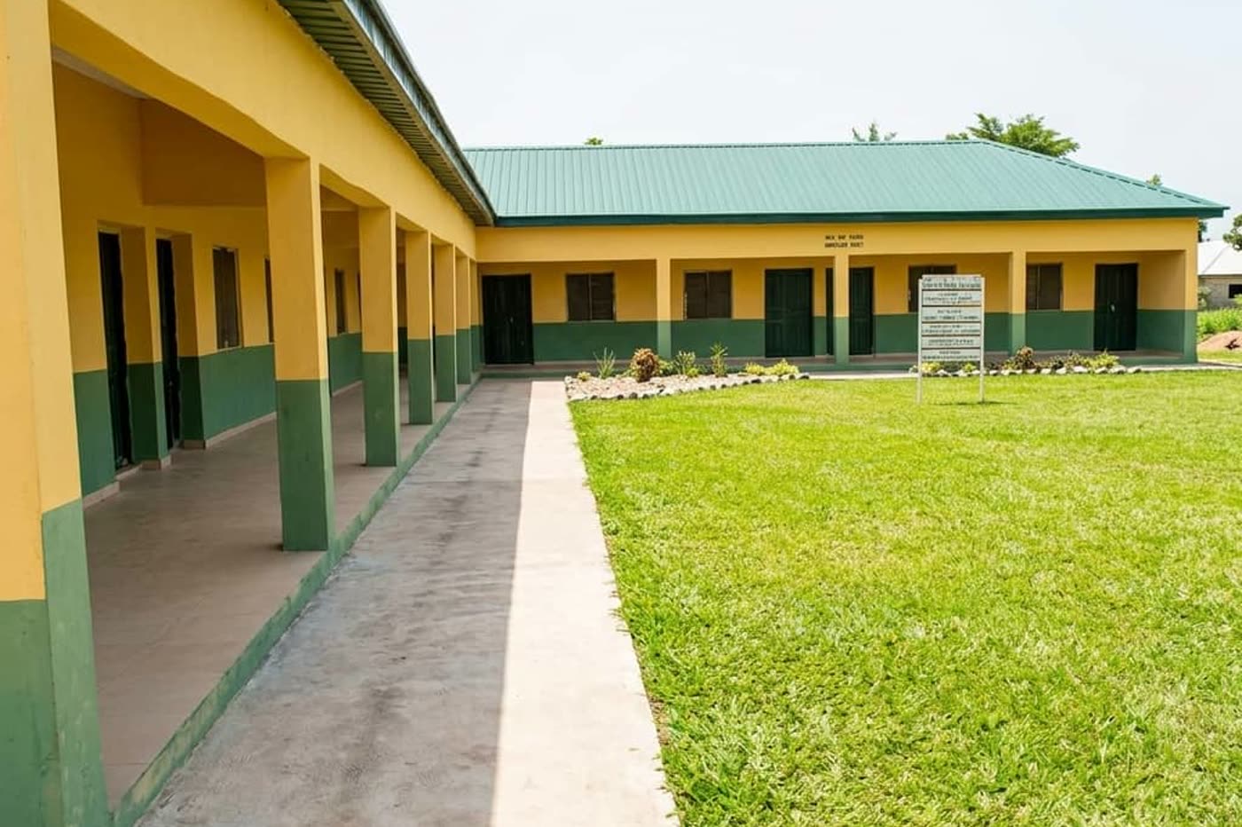The block seen from the school compound